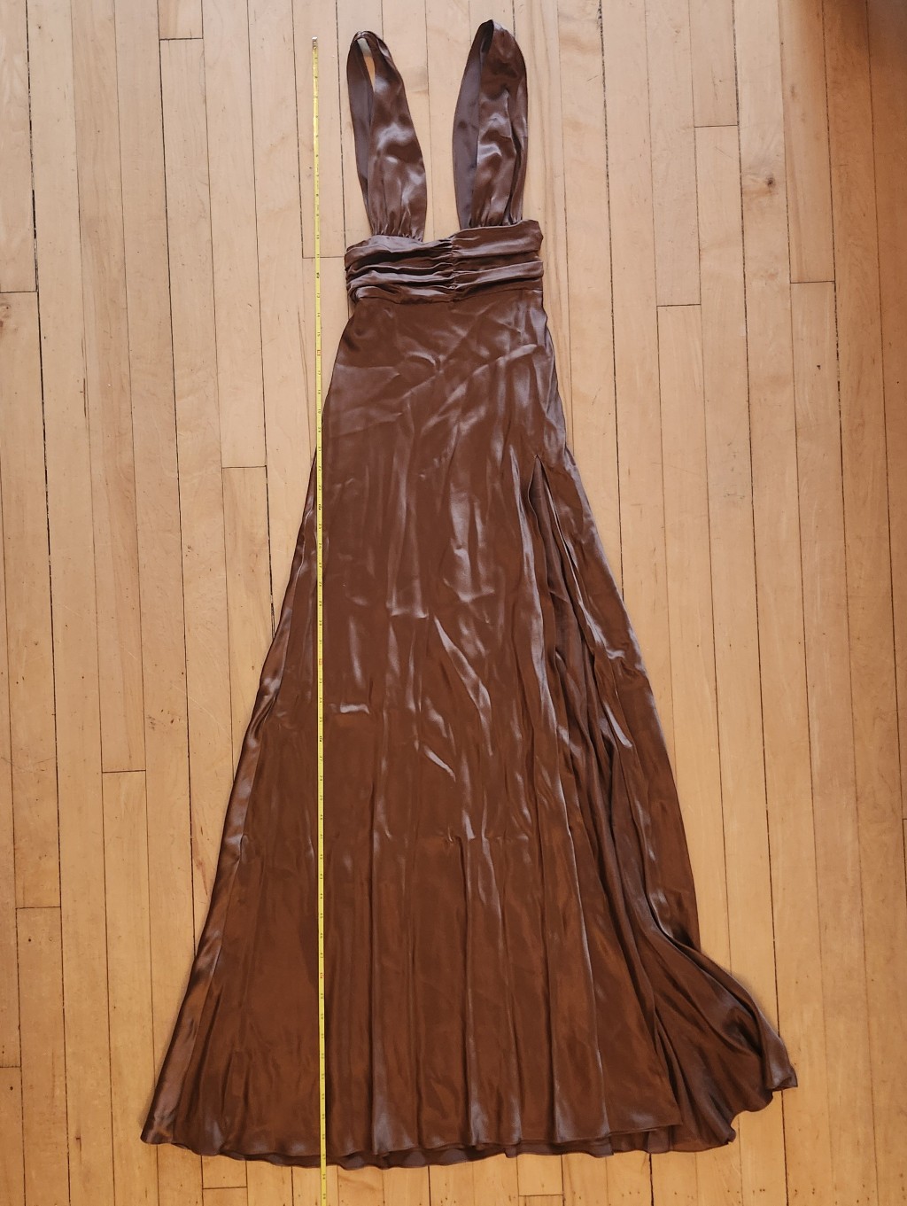 Two Bodies Kasey Dress In Mocha, Xxs, Silk — image 7 of 7